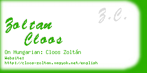 zoltan cloos business card